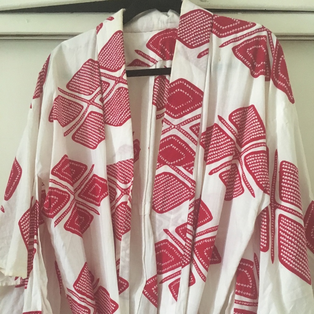 Vintage Red/White Kimono